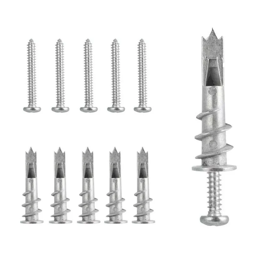 Self Drilling Drywall Anchors with Screws Kit 20-200pcs Heavy-Duty Drywall Anchor Set Metal Wall Anchors for Plasterboard