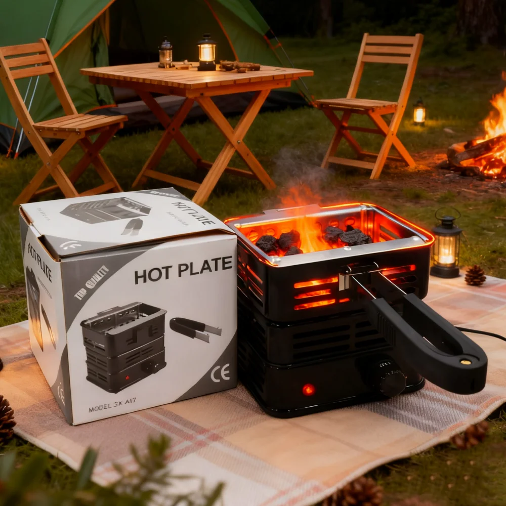 

1000W Square Multipurpose Coal Burner Electric Charcoal Starter Shisha Hookah Stove with Detachable Handle Fast Burner