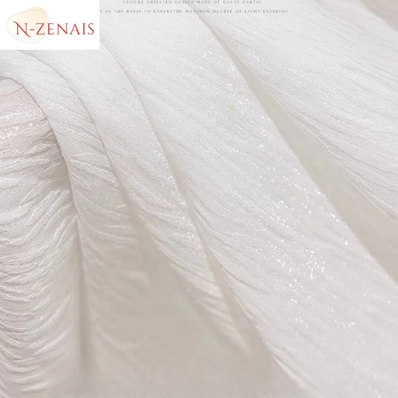 

Custom Size！！Modern Galaxy High-end Light-transmitting Elegant Curtains for Living Dining Room Bedroom Decor Window White Tulle
