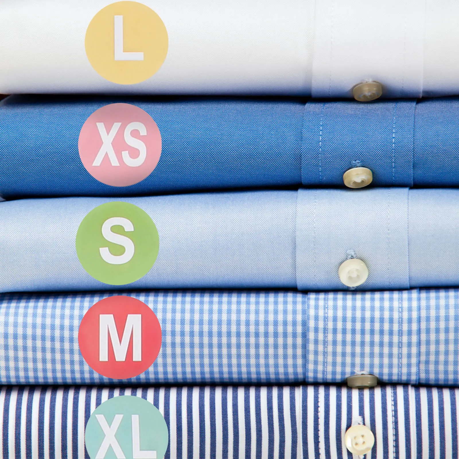 

7 Rolls Clothes Size Sticker Round Self-Adhesive Label for Apparel Sizing Organization Clothing Stores Wholesale Factories