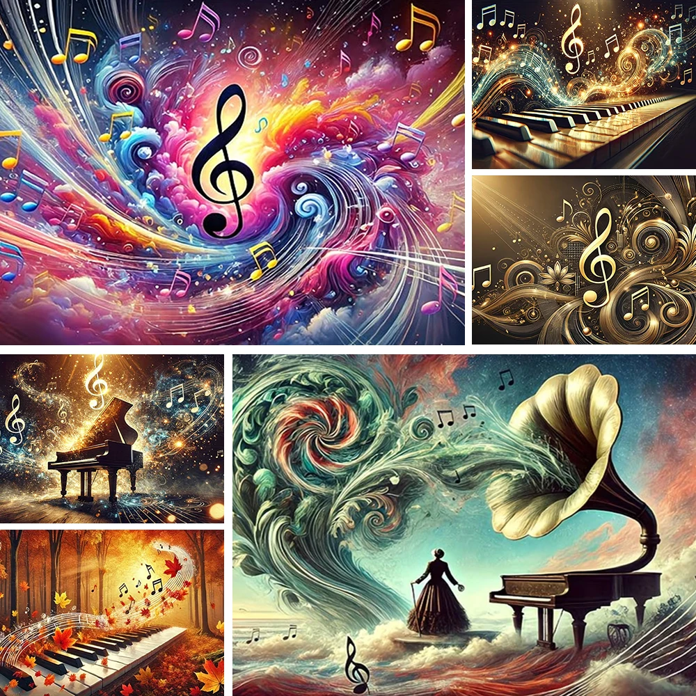 

Dreamy Music Theme Background Artistic Note Piano Birthday Party Decoration Backdrop Photography Studio Supplies Props Banner