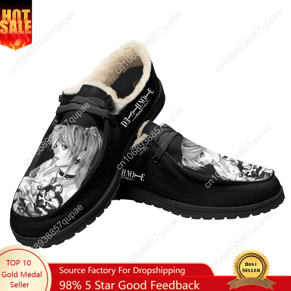 Death Note Flat Shoes Anime Cartoon Men Women Teenager Sneakers Soft Keep Warm Shoes Outdoor Casual Footwear Custom Made Shoe