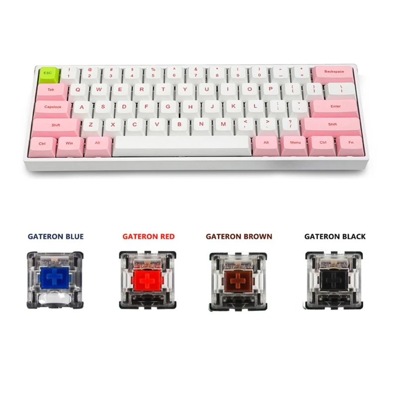 Mini Portable Mechanical Keyboard RGB Backlight Gaming Keyboard SK61 For Desktop PBT DYE Sublimation Keycap Replacement