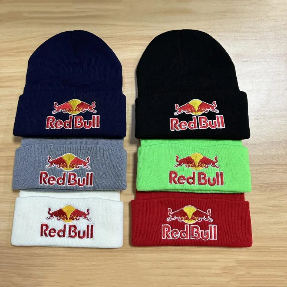 6 colors Red Bull pullover hat men's and women's autumn winter soft warm knitted Red Bull hat solid color Red Bull Beanie Hat