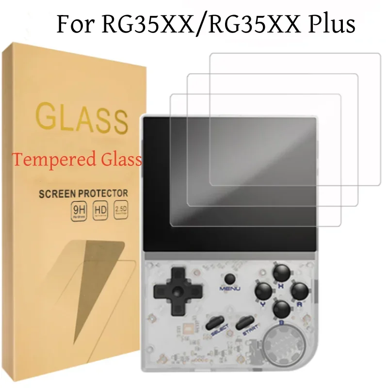 Película protectora de pantalla portátil RG35XX Plus, película protectora de pantalla de vidrio templado Anbernic RG35XX, accesorios para consola de juegos