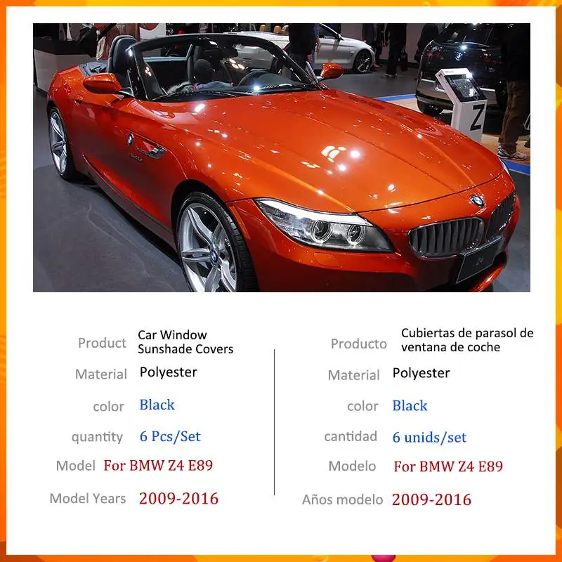 Car Sun Shade for BMW Z4 E89 2009~2016 2012 2013 2014 2015 Car Full Coverage Sunshade Windshield Side Window Sunshade Protection