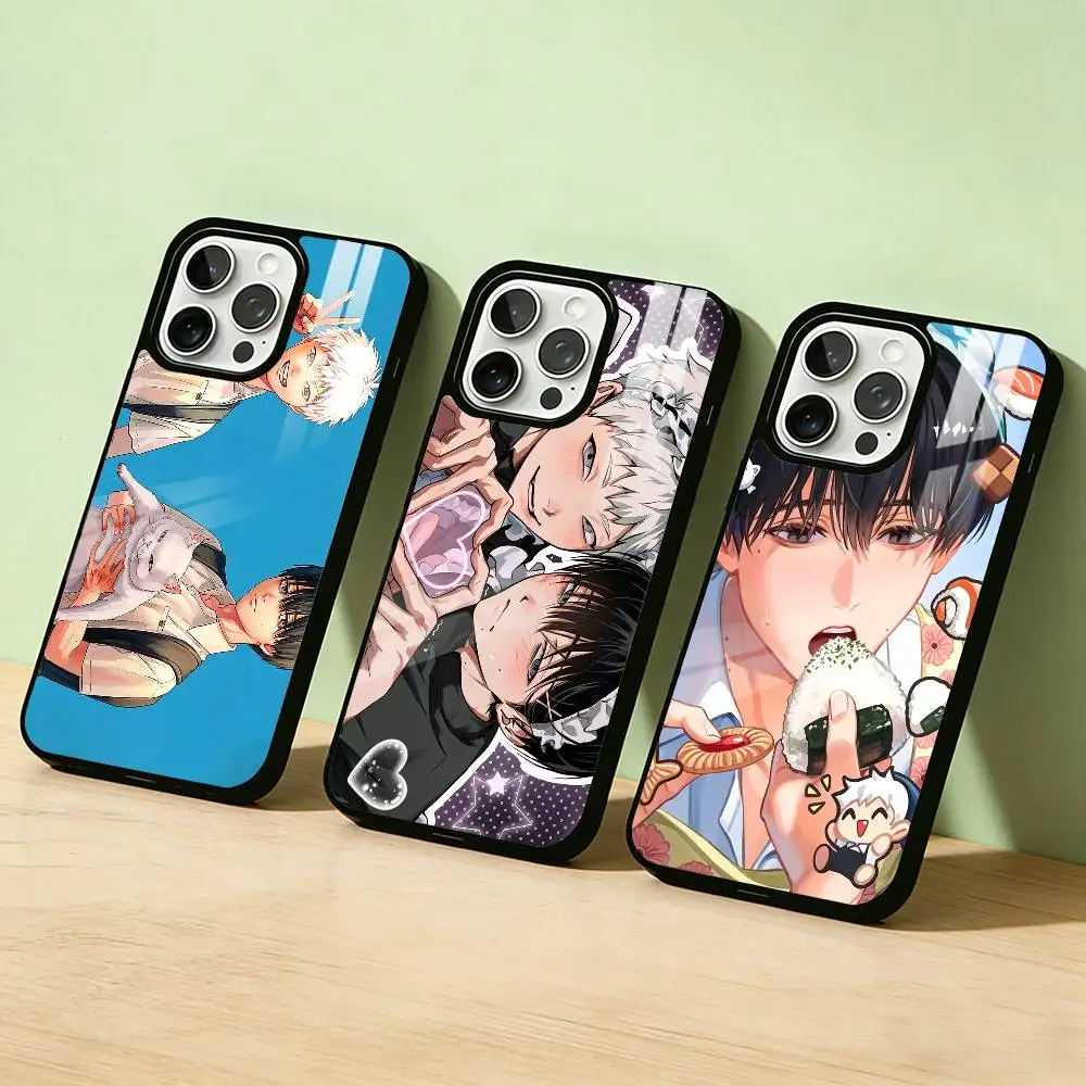 

Чехол для телефона AAA Ethereal Hikaru and Yoshiki для iPhone 17 16 15 14 13 12 11 Pro Max Plus, серебристый матовый черный