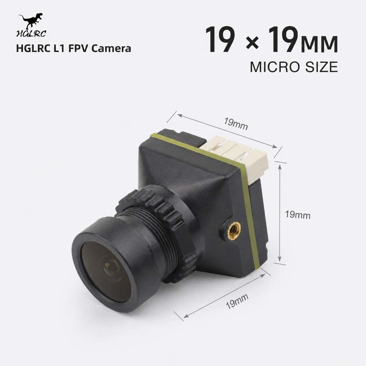 HGLRC HGLRC L1 FPV Camera 1200TVL, Analog 19x19mm Micro 0.01Lux Low Light PAL NTSC 112 Degree FOV 5-24V, Foxeer Razer Nano Alternative