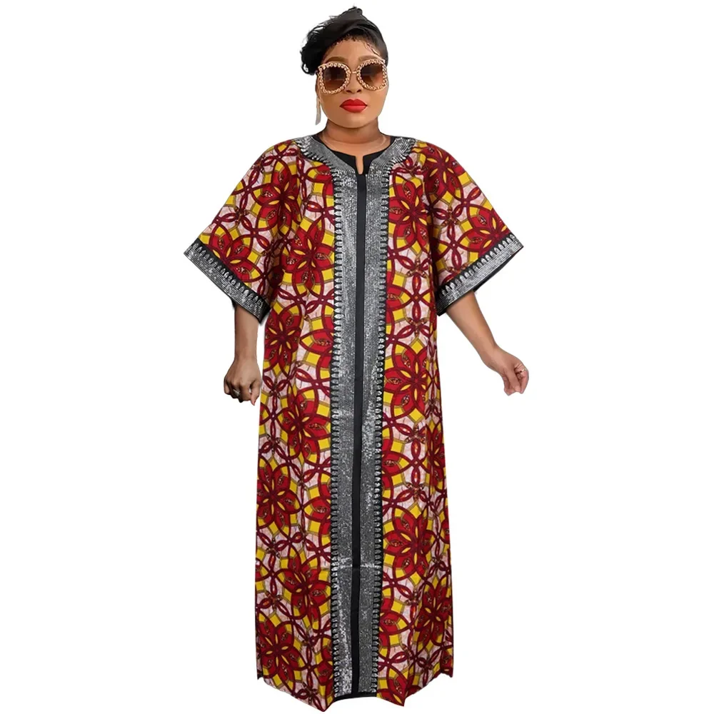 

2024 African Dresses for Women Traditional Africa Clothing Dashiki Ankara Print Robe Kaftan Wedding Party Evening Gown Outfits