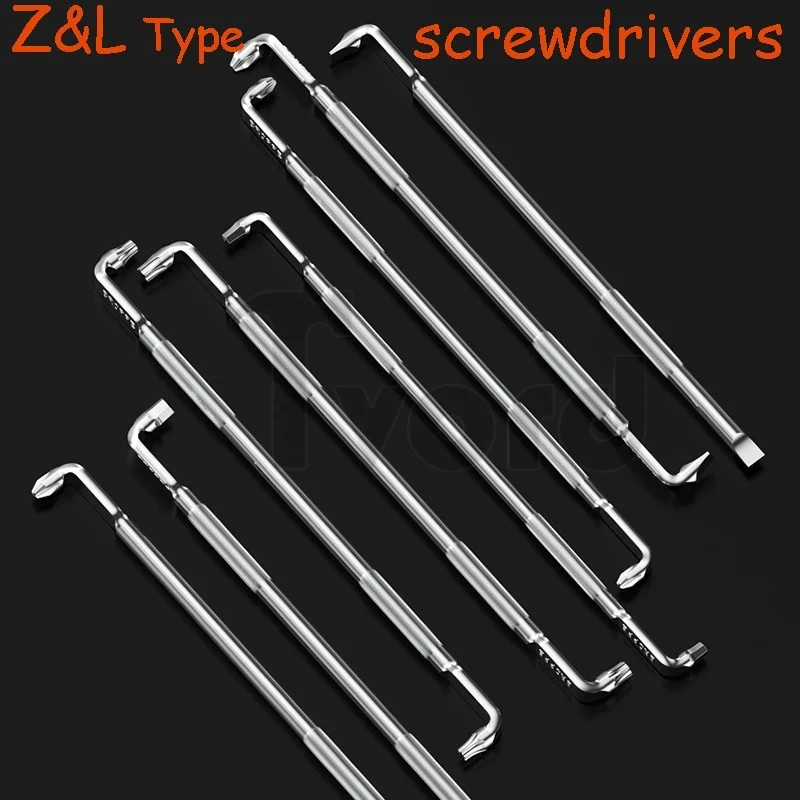 Lengthened Screwdriver Bit Phillips Slotted Hex Torx 90-Degree Right Angle Elbow Magnetic Z/L Shape Bit Driver S2 175/160mm