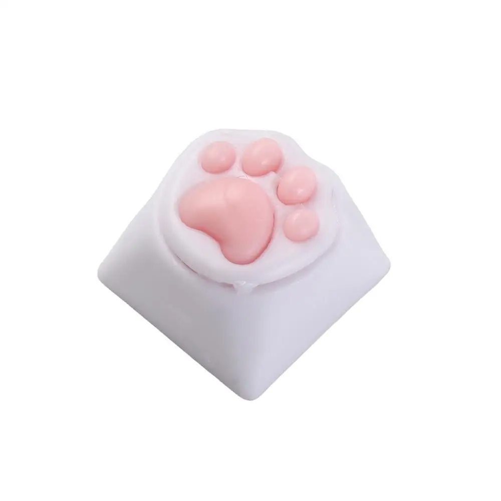 LED Cat Paws Corgi Buttock Keycap Silicone Cat Paws Corgi Buttock Pink Cat Claw Keycap Key Chain Carabiner Keycap Colorful