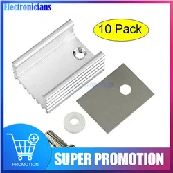 10pcs TO-220 Cooling Radiator Aluminum Sheet Heatsink Transistor Heat Sink Cooler Radiator Cooling For PC Computer Components