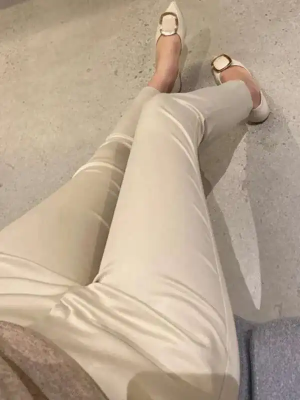 النسخة الكورية الجديدة عالية الخصر التفاف الورك بلون سليم سراويل تقليدية النساء فتاة حار موضة تنوعا أقدام صغيرة السراويل 6FM4