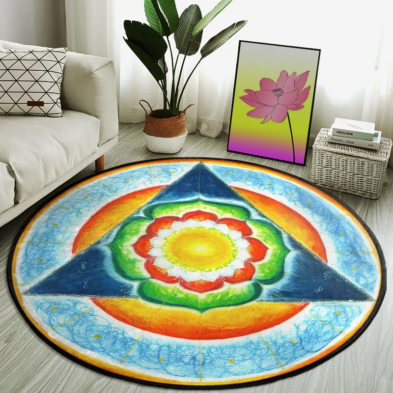 

Reiki Healing Yoga Meditation Mat Large Size Round Area Rug Chakra Pilates Sport Gym Carpet Exercise Pads Non-slip Dropshipping
