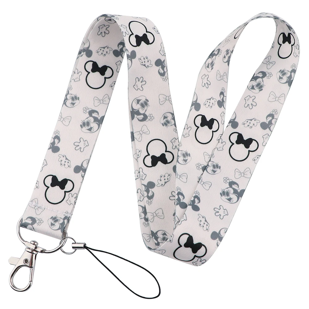 KKZ004 Mickey&Minnie Stitch Lanyard For Keys Keychain Badge Holder ID Credit Card Pass Hang Rope Lariat Phone Charm Gift