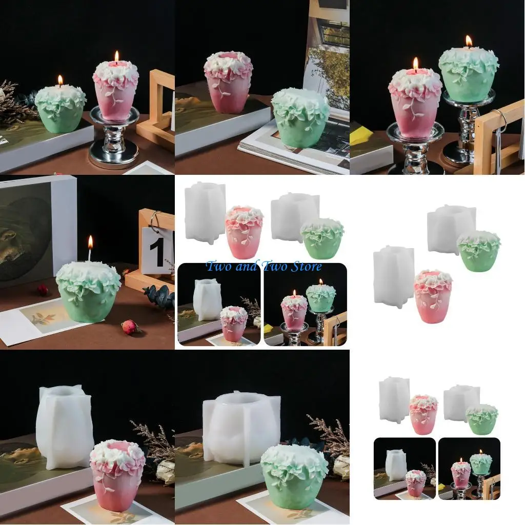 

HX6F 2Pcs Flexible Silicone Mold Vine Flower Shaped Molds Scented Aromatherapys Making Mould Handmade Ornament Mould