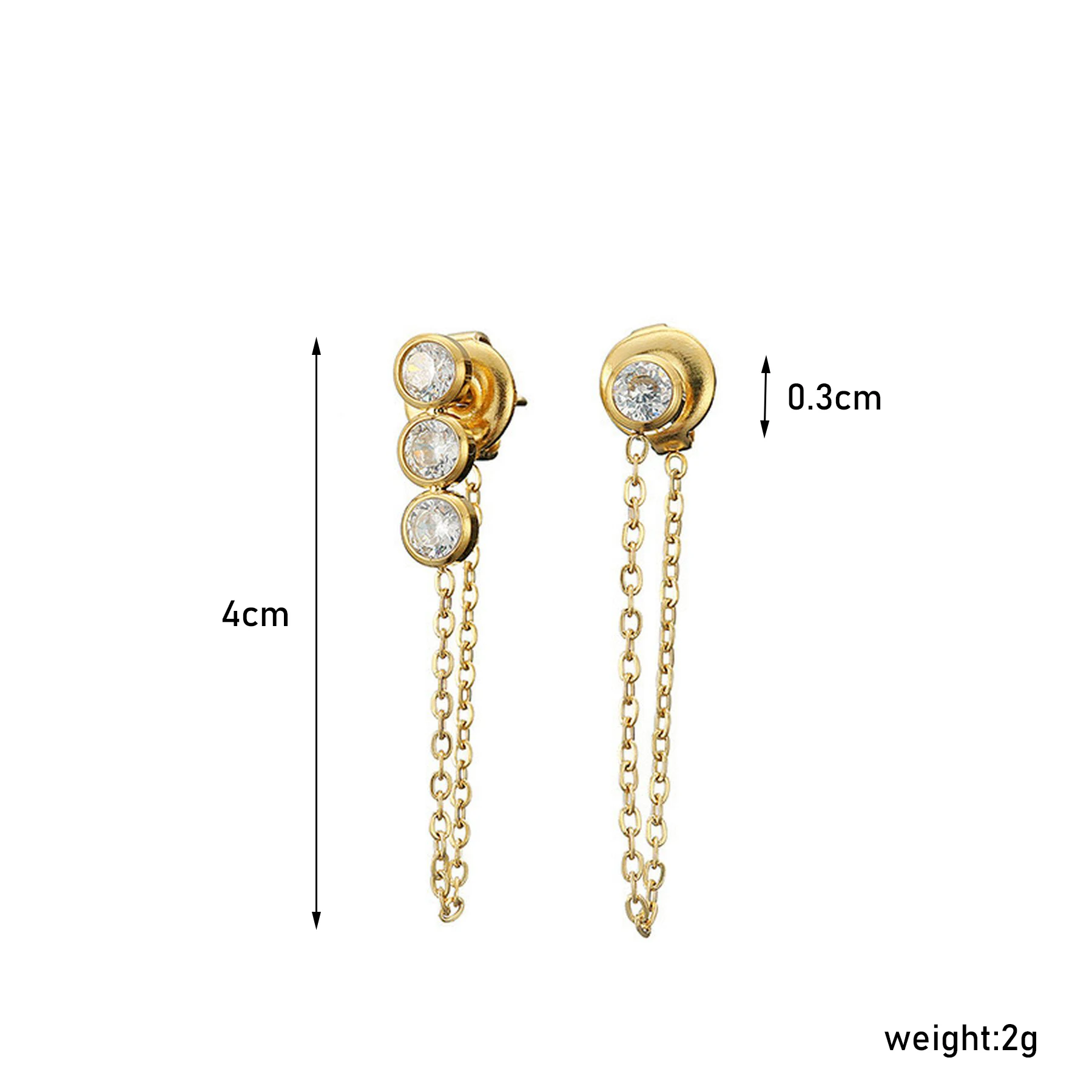 CARLIDANA-Boucles d'oreilles pendantes à long pompon en acier inoxydable pour femme, plaqué or, bijoux indépendants, 3 contre-indiqué, nouveauté