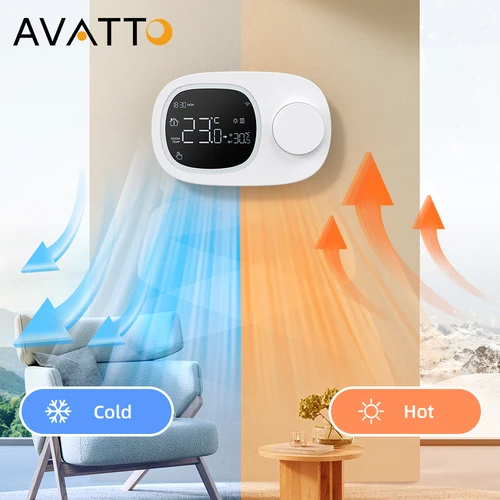 AVATTO Tuya WiFi calefacción/refrigeración controlador de temperatura de caldera de Gas de agua, termostato inteligente de batería de baja potencia, Alexa Google Home