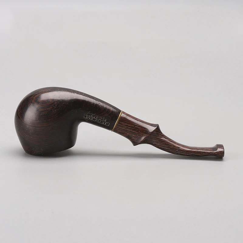 MUXIANG Handmade Wenge Wood Bent Stem Mouthpieces Tobacco Pipe for Smoking with 9mm Filters  Free 10 Pipe  Cleaning Tools aj0018