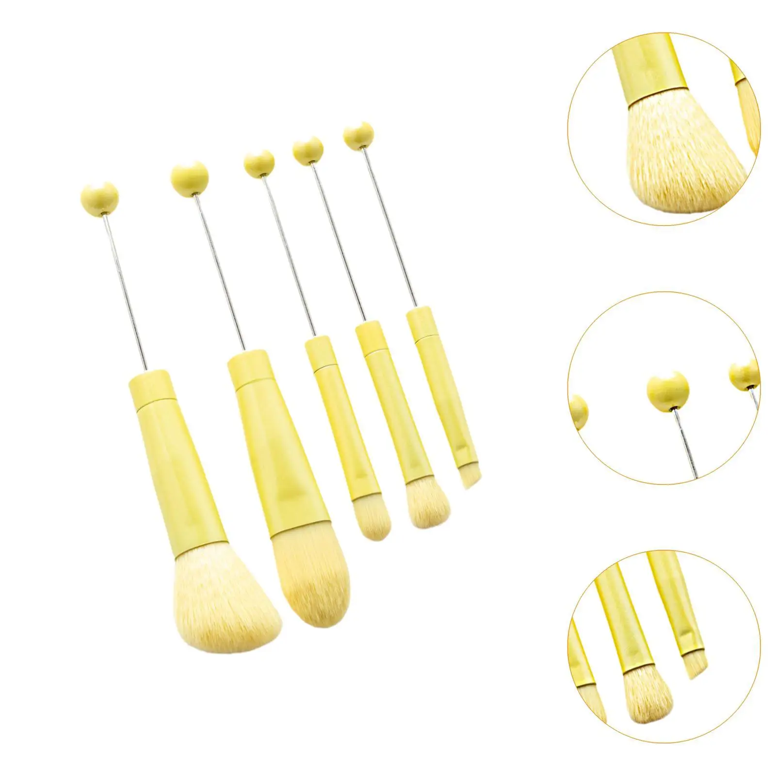 5x Beaded Eyeshadow Brush Angled Brush Comfortable Multi Functional Eyebrow Blending and Lips Make up Brush Tool Kits for Sister