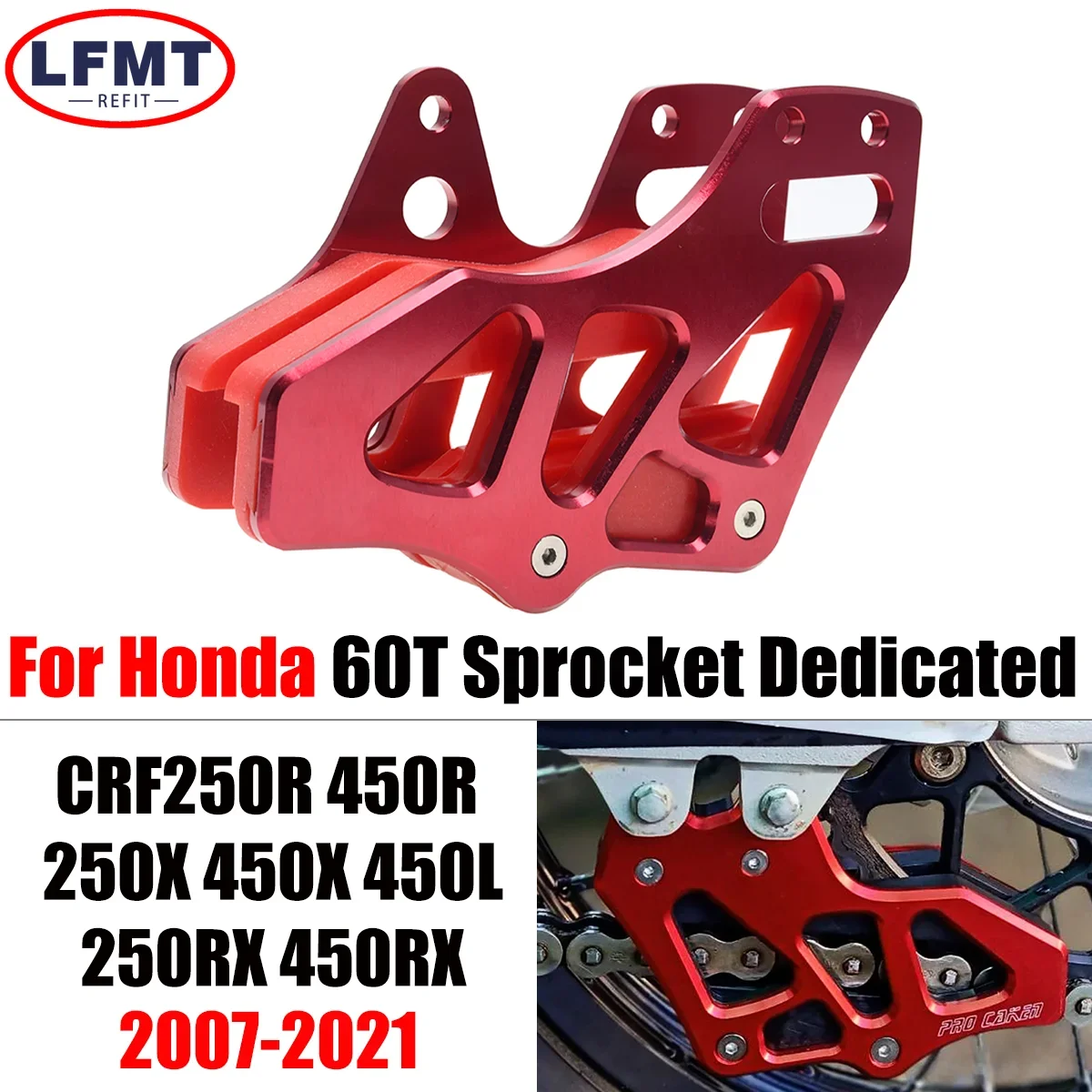 Motorcycle 60T Sprocket Dedicated Chain Guide Guard Protection For Honda CRF250R CRF450R CRF250RX CRF450RX CRF250X CRF450X 450L