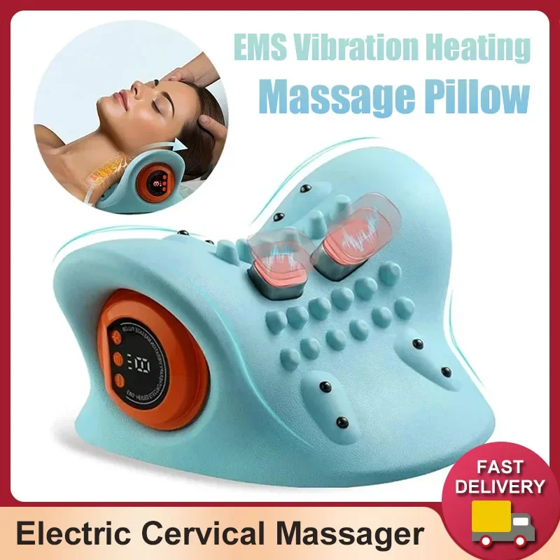 

Электрический массажер для шеи, растяжитель для шейного отдела позвоночника, подушка для массажа головы и акупунктурных точек, массажер для плеч и тела