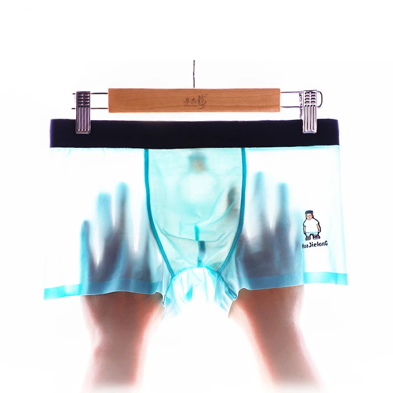 

Men's Ice Silk Mid-Rise Printed Boxers Traceless Seamless Underwear Breathable Lightweight Casual Ropa Interior Hombre M-XXL