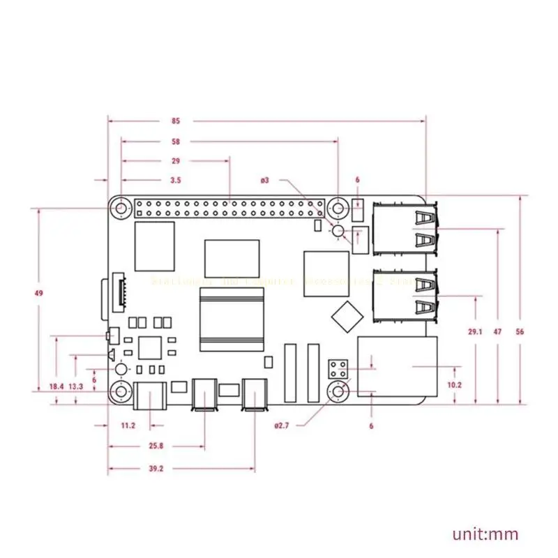 Para RPI 5 4G 8G BCM2712 2.4GHz/5GHz LPDDR4X-4267 Videocore VII GPU 4KP60