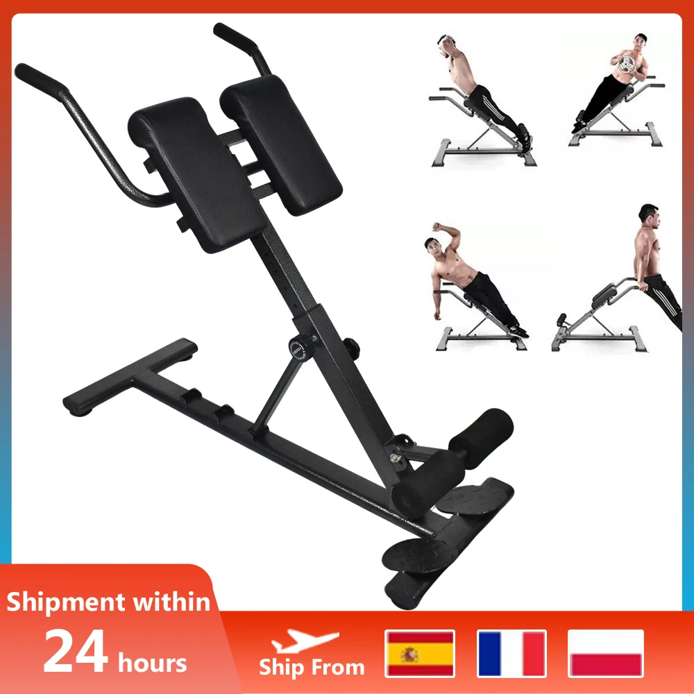 Banco de extensión de respaldo de silla romana, ejercicio Abdominal, extensión de cintura, máquina de entrenamiento de glúteos, equipo de banco de gimnasio plegable para sentarse