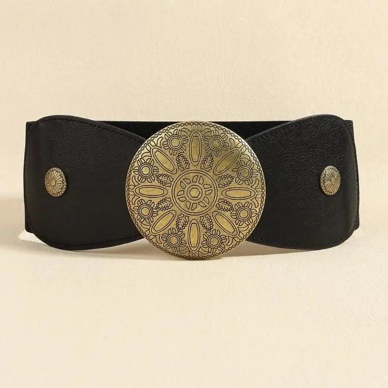 652F Cintura da ragazza calda Cowgirl Cintura in floreale elastica per abiti jeans