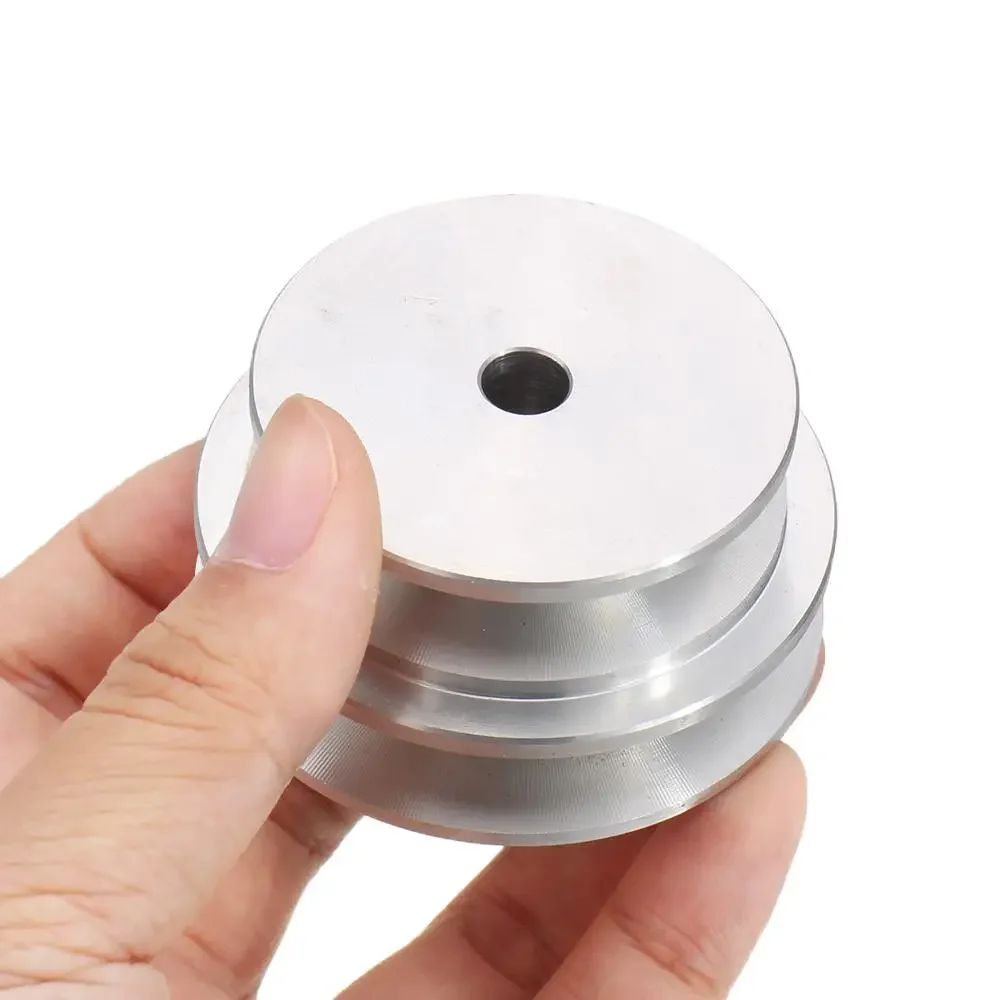 

1pc Aluminum Alloy Double Groove 50&60MM Pulley Wheel 8-20MM Fixed Bore Pulley for Motor Shaft 10MM Round Belt