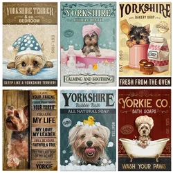 Yorkshire Terrier Dog I Am Your Friend Your Partner Your Yorkie Tin Sign Art Metal Wall Decor Wall Panel Vintage Plaque 20x30cm