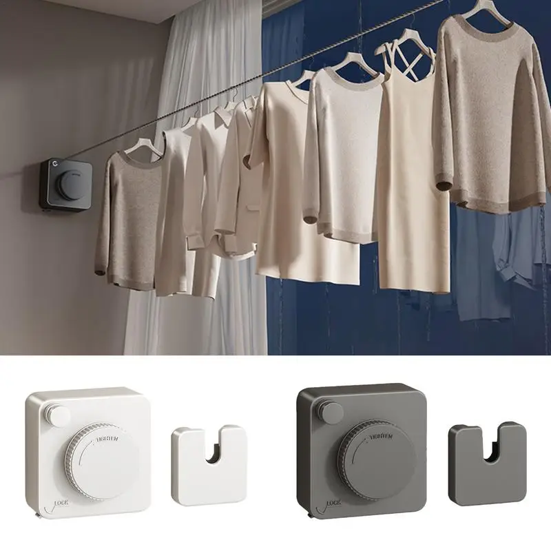 

Clothesline wall mounted retractable clothesline clothes drying laundry rope for laundry room balcony shower room terrace