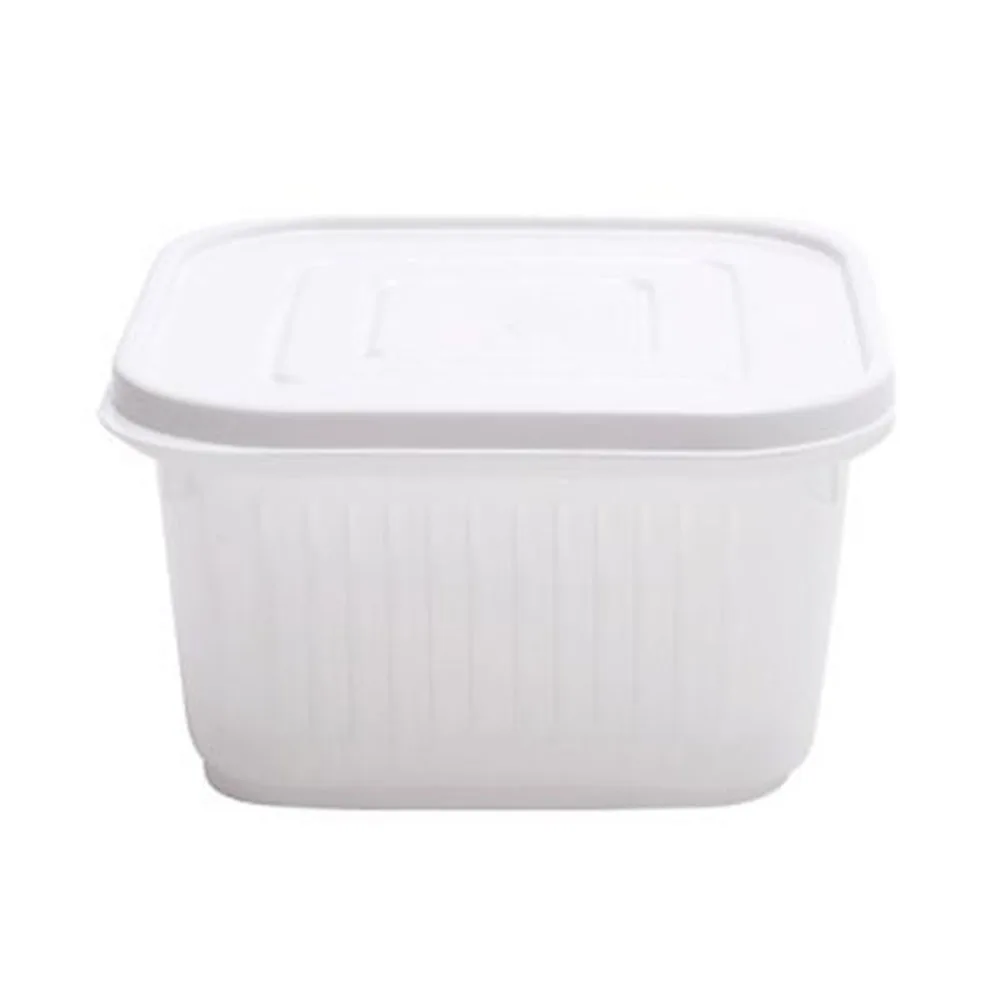 Fresh-Keeping Storage Box 13.5*13.5*7.5cm Adjustable Containers Drain Fresh Box Refrigerator Sealed Storage Box