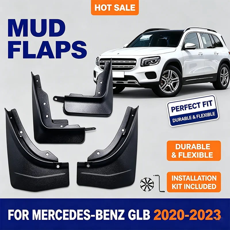 For Benz GLB 2020-2023 4PCS Mud Flaps Splash Guards Front Rear Wheel Fender Mudguards Car Exterior Protection Accessories