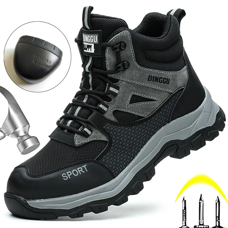 NEW Indestructible shoes Men Boots Construction Safety Shoes Work Boots Steel Toe Cap Protective Shoes Puncture-Proof Footwear