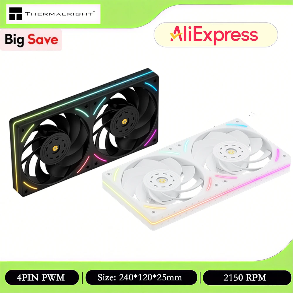 

Thermalright TL-UB24R Computer Case Fan, Reverse Blade ARGB 240mm Case Fan/Silent/High CFM/PWM/2150 RPM