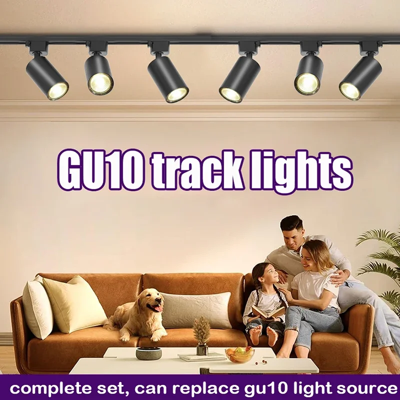 GU10 Light Fixture GU10 Track Light Set Smart Spotlights Replace Dimming Rail Lighting Kitchen Spot Light Ceiling 110V Light