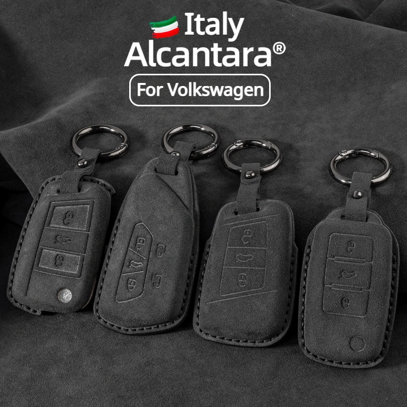 Suede Car Key Case For Volkswagen - Fashionable Protection for ID4/6, Golf 8, Tiguan X, Lamando CC, Sagitar, and Other