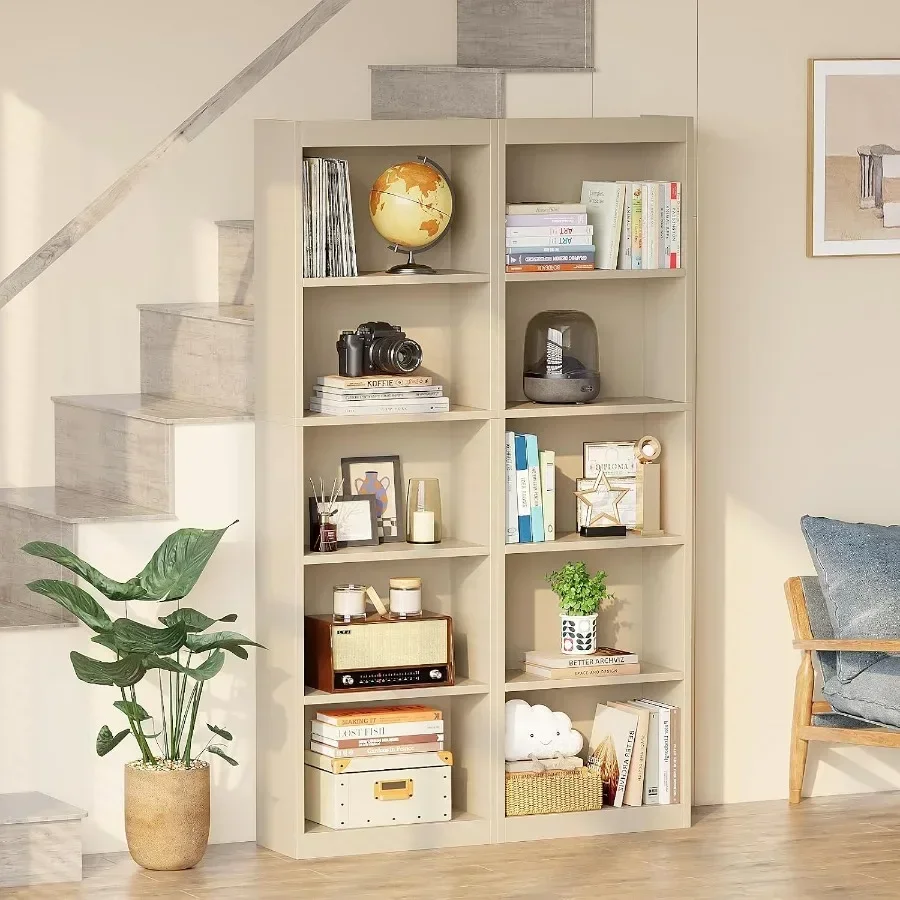 5 Tier Bookshelf, Open Storage Book Shelf, 68 Inch Bookcase