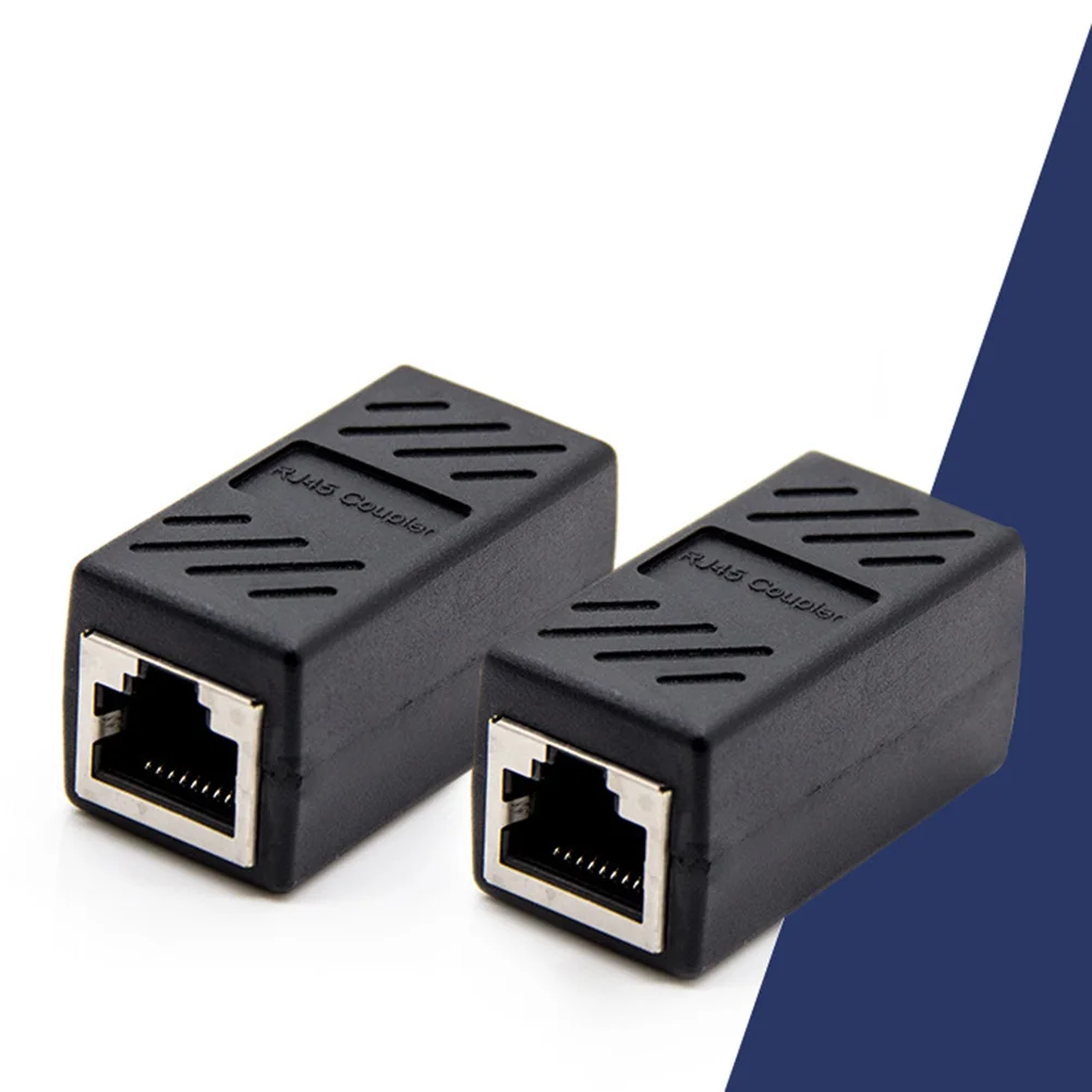 2 pçs conector de rede acoplador de plástico adaptador ethernet lan cabo extensão conector acoplador de reparo