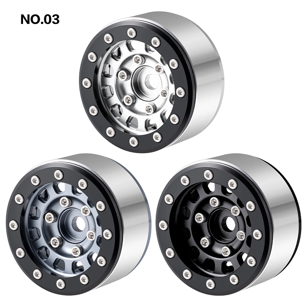 YEAHRUN 4 pièces 1.55 pouces jantes en alliage d'aluminium pour voiture sur chenilles RC Axial 90069 D90 TF2 Tamiya CC01 LC70 MST JIMNY pièces de mise à niveau