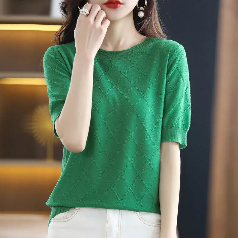 Fashion O-Neck Solid Color Korean Blouse Women\'s Clothing 2023 Spring New Loose Casual Pullovers Tops Commute Shirt