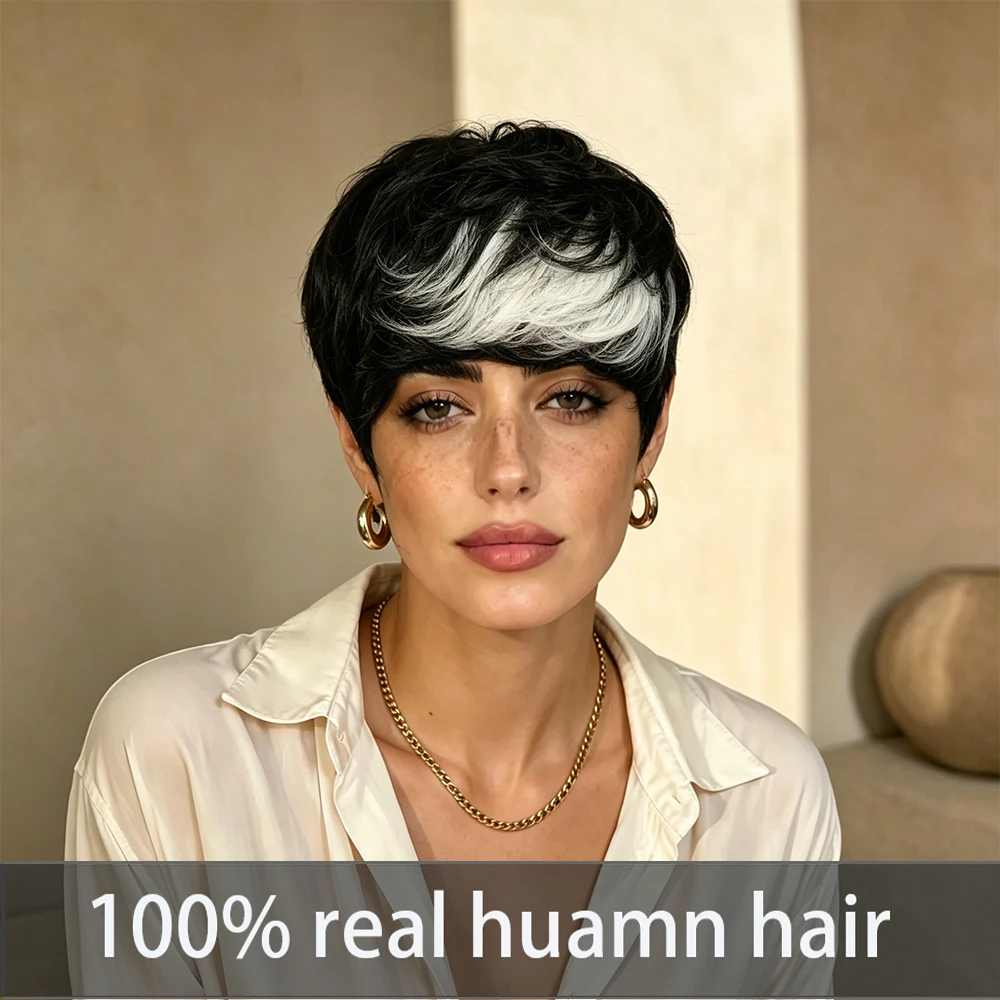 perruque-courte-noire-style-pixie-avec-frange-blanche-entierement-fabriquee-a-la-machine-100-cheveux-humains-perruque-bouclee-degradee-bicolore-pour-club-et-cosplay