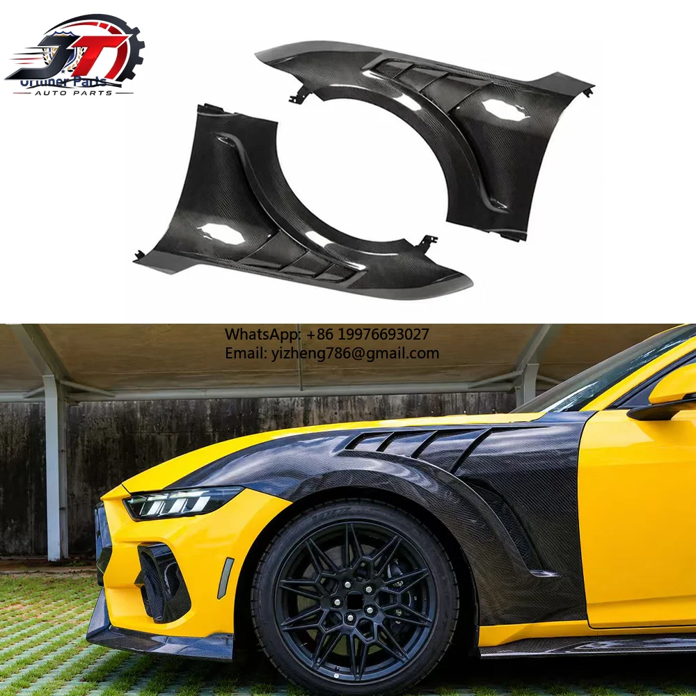 JT New Real Carbon Fiber R Style Front Side Fenders For Ford Mustang S650 GT Coupe 2024+