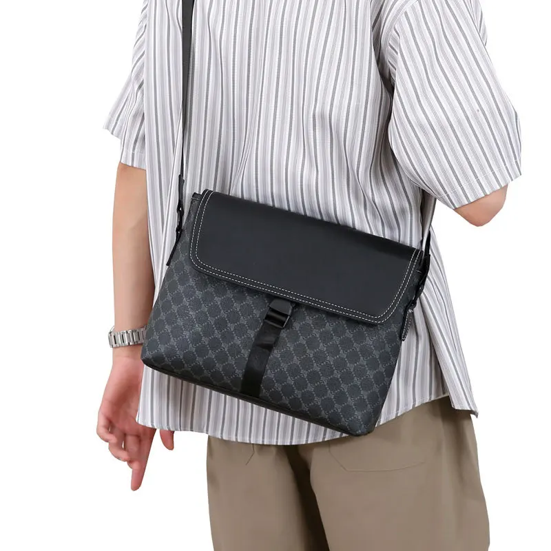 Bolso de hombro clásico para hombre: bolso cruzado horizontal simple y elegante para viajes casuales