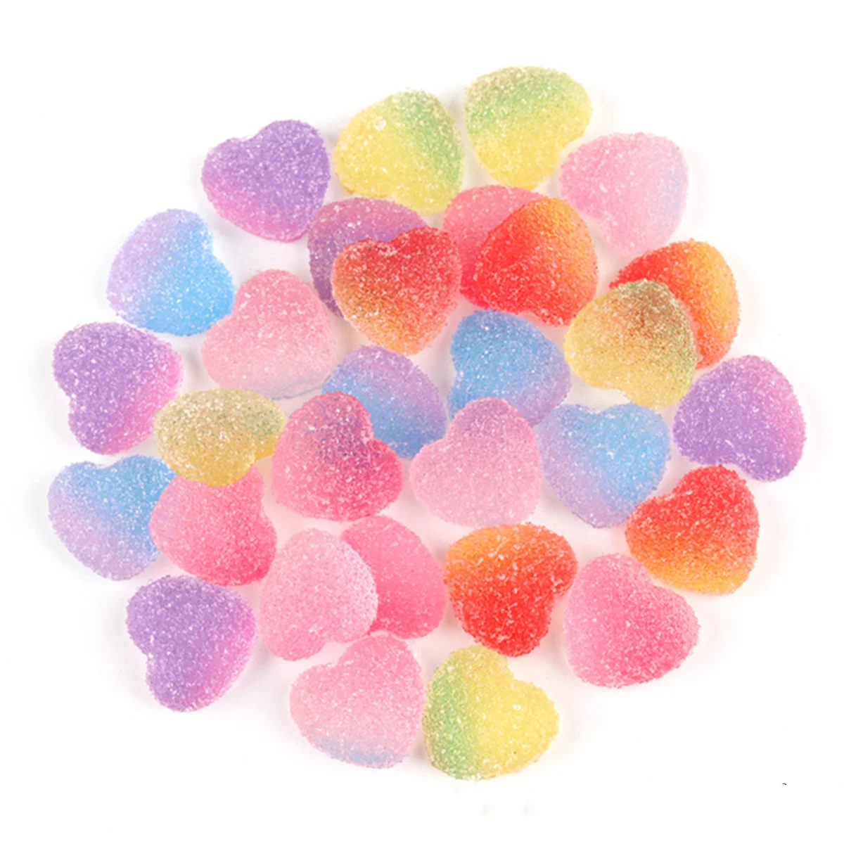 Breloques en résine 3D Kawaii pour nail art, nickel é d\'étoiles, couleurs mélangées, conception de coeur d\'ours, décoration d\'ongles bricolage,