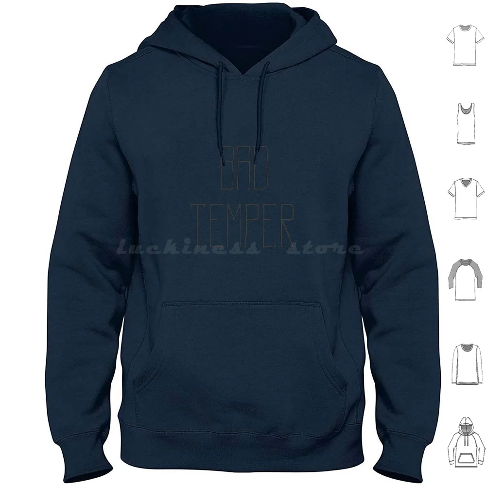Funny Bad Temper Hoodie Cotton Long Sleeve Bad Temper Mood Angry Crancky Funny Fun Bestseller Bestselling Humor Joke Mad Upset
