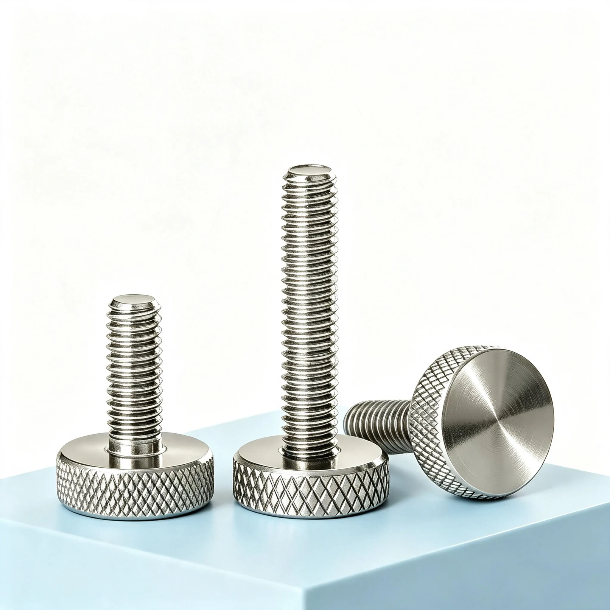 Stainless Steel Knurled Thumb Bolts M2-M10 Flat Head Hand Tightening Screws Curtain Wall Assembly Fittings