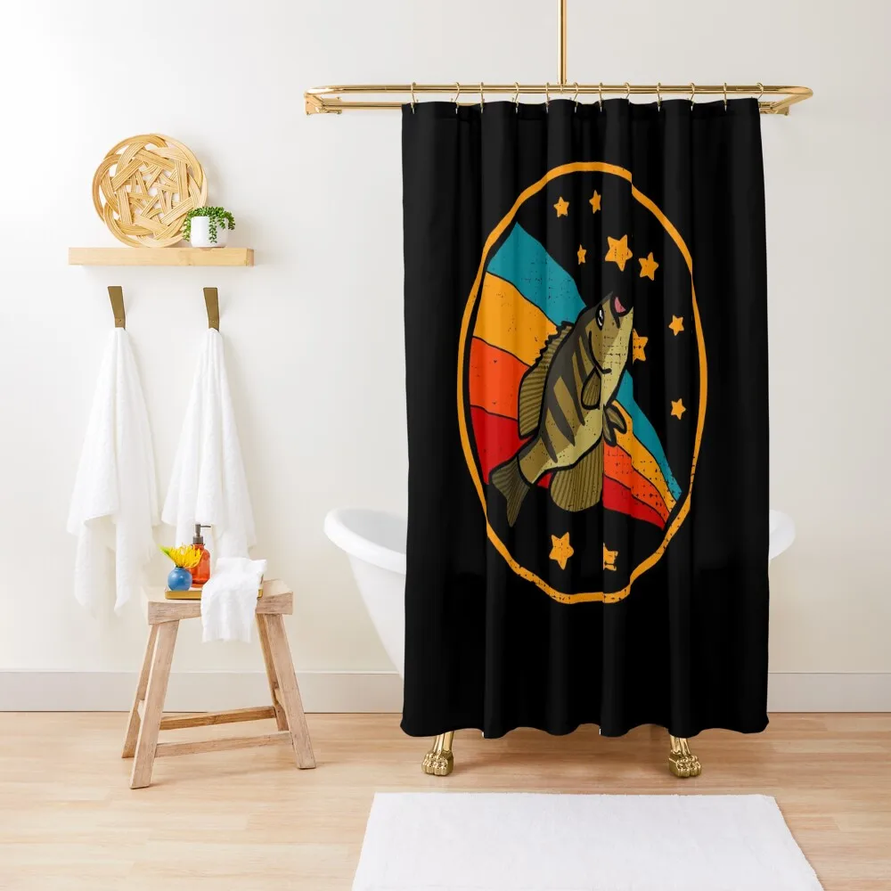 

Retro Crappie in Space Fishing Sport And Angling Fisherman Shower Curtain Bathtub Bathroom Shower Bathroom Deco Curtain